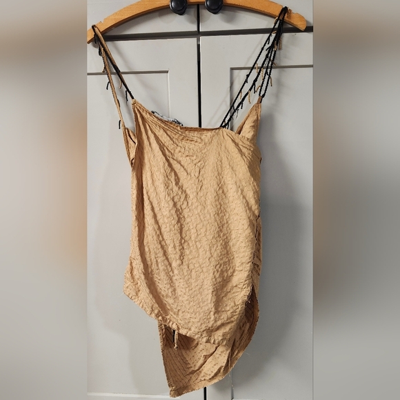 NWOT Zara Wrap Asymmetrical Beaded Top Sz M - Picture 6 of 8